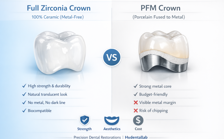 zirconia crown vs PFM crowns