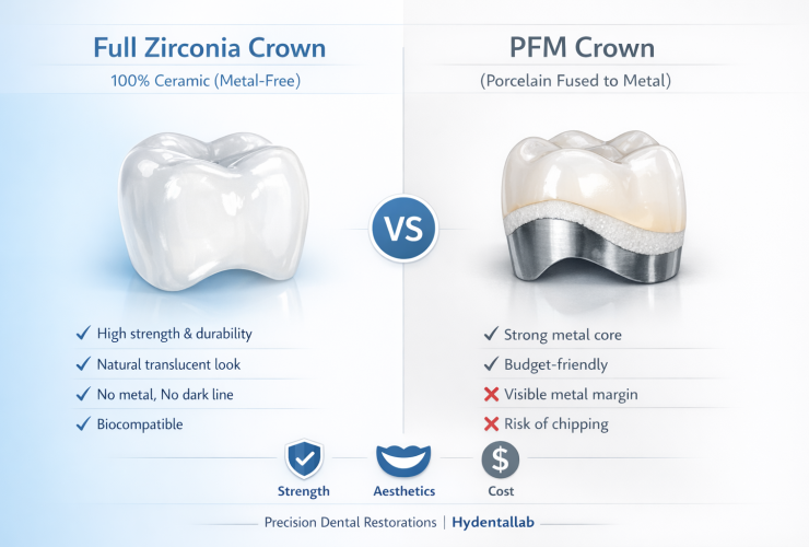 zirconia crown vs PFM crowns