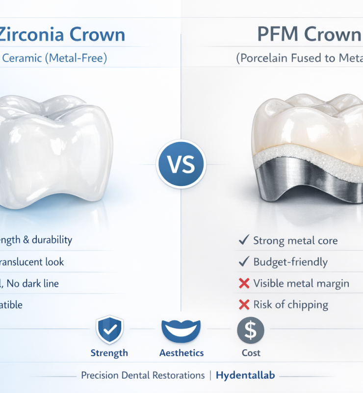 zirconia crown vs PFM crowns